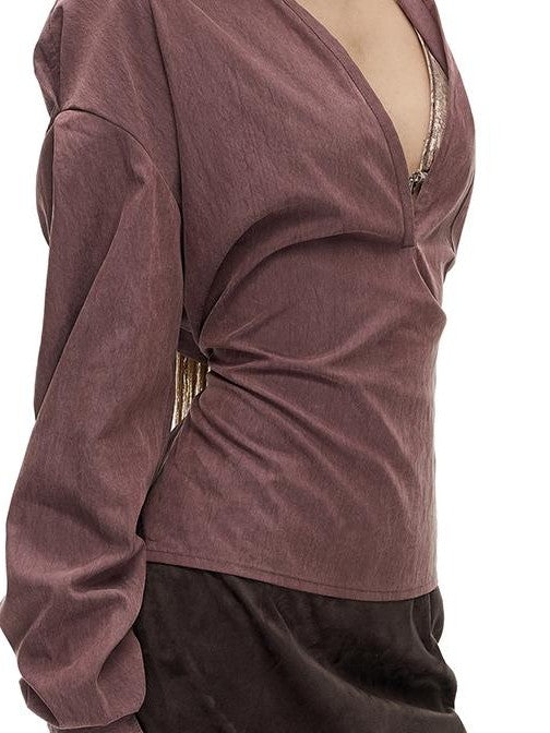 Fanptntox Vintage Brown Faux Suede Low Rise Bodycon Pencil Women's Midi Skirts