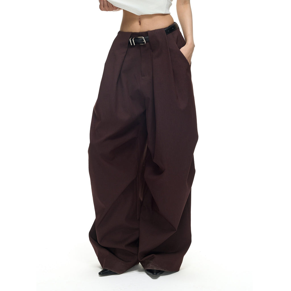 Fanptntox_Vintage_Dark_Purple_Pleated_Low_Waist_Women's_Polyester_Viscose_Wide-leg_Pants_1043048239410_MISSTT