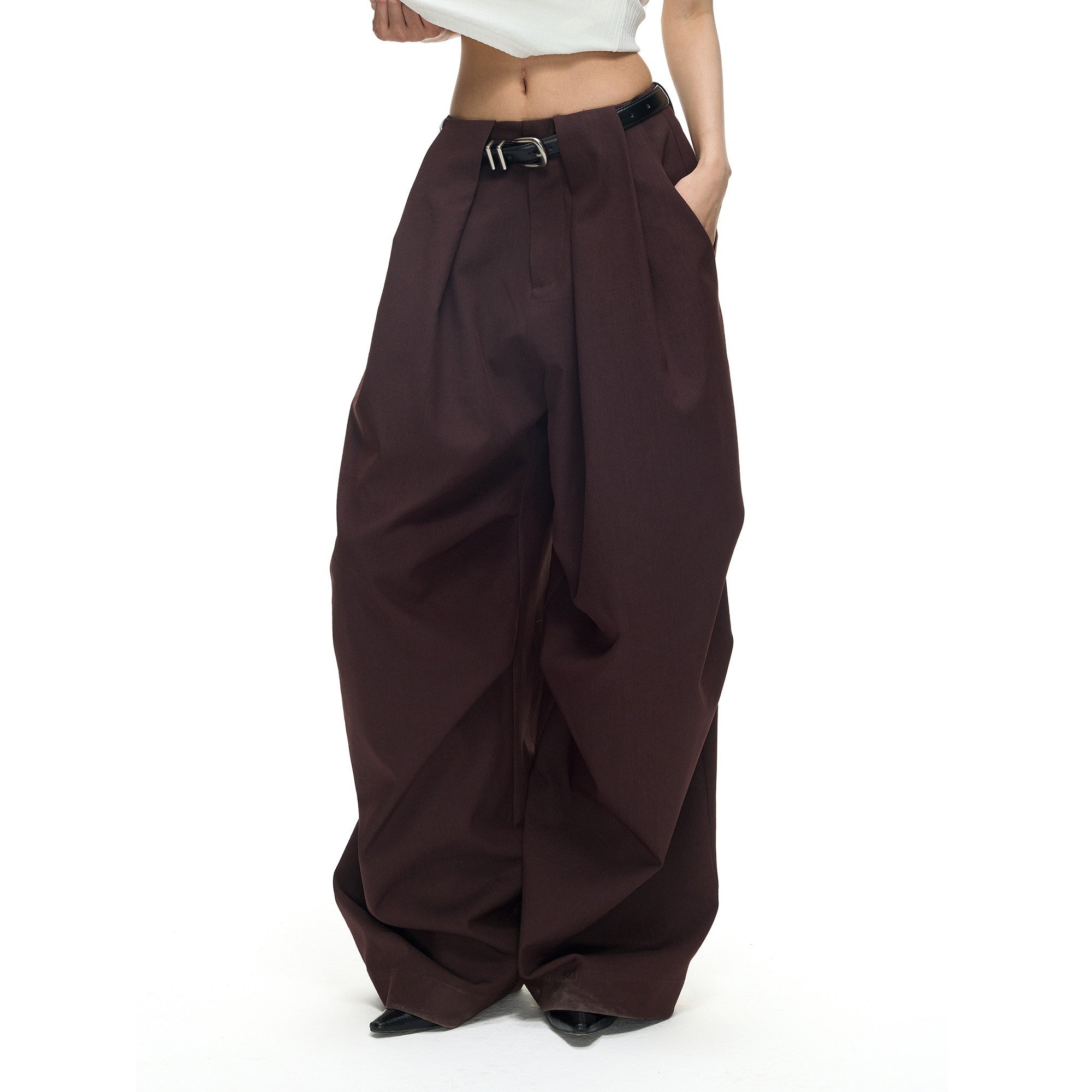 Fanptntox_Vintage_Dark_Purple_Pleated_Low_Waist_Women's_Polyester_Viscose_Wide-leg_Pants_1043048239410_MISSTT