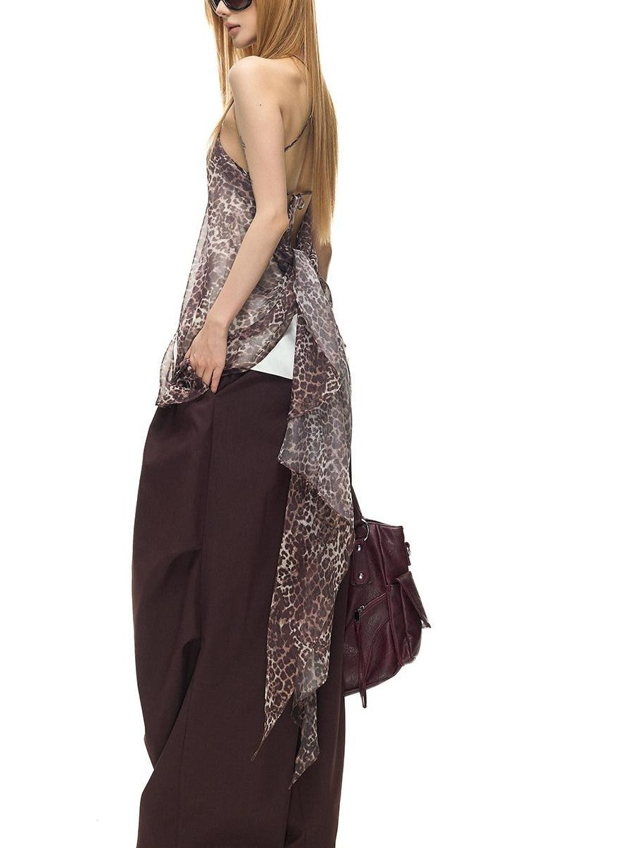 Fanptntox Vintage Dark Purple Pleated Low Waist Women's Polyester Viscose Wide-leg Pants