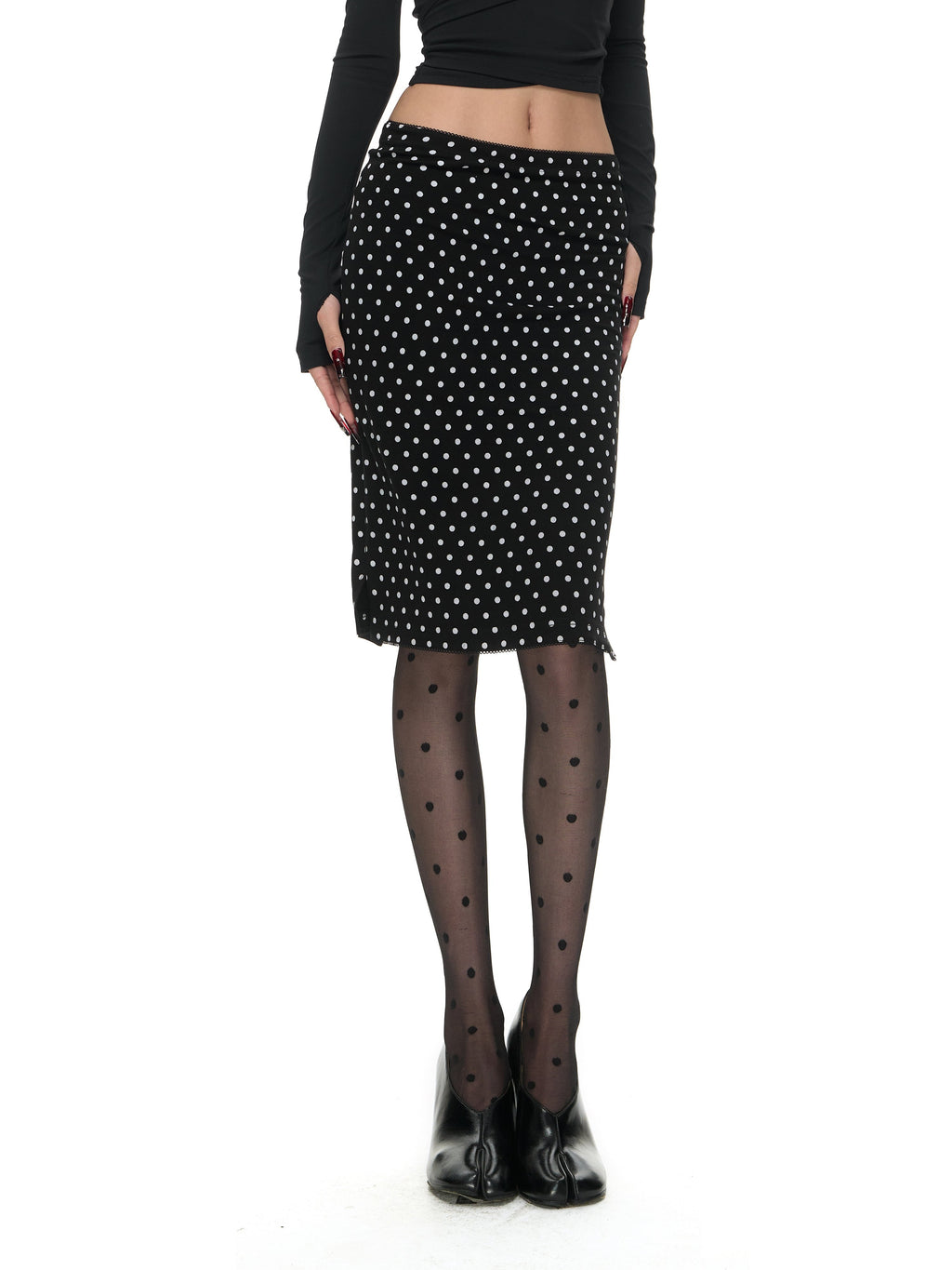 Fanptntox_Vintage_Polka_Dot_Low_Rise_Side_Slit_Stretch_Women's_Viscose_Bodycon_Skirts_1021970464094_MISSTT