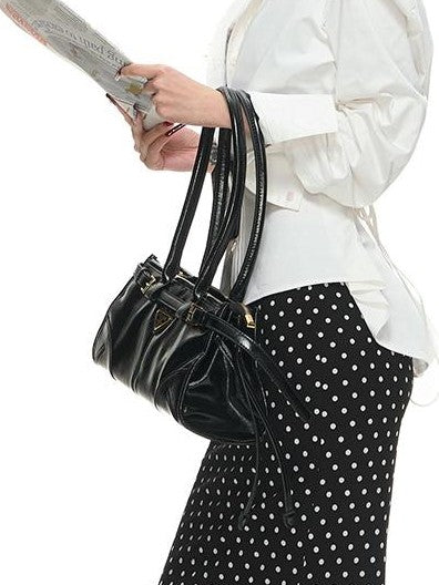 Fanptntox Vintage Polka Dot Low Rise Side Slit Stretch Women's Viscose Bodycon Skirts