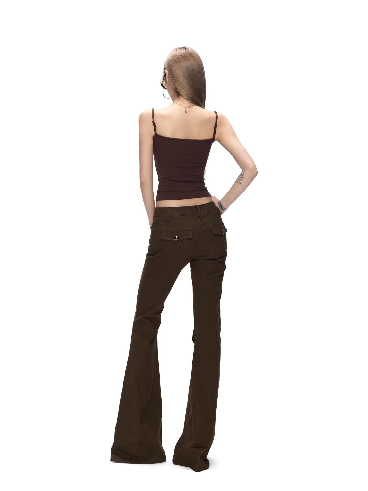 Fanptntox Vintage Rhinestone Slim Fit Brushed U Neck Women's Viscose Blend Camisoles