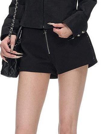 Fanptntox Vintage Washed Metal Double Breasted Slim Waist Women's Cotton Casual Jackets