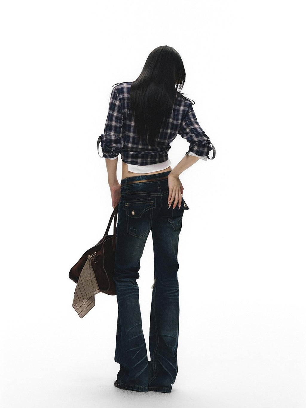 Fanptntox Vintage Washed Whisker Aged Ripped Low Rise Slim Women's Cotton Distressed Jeans