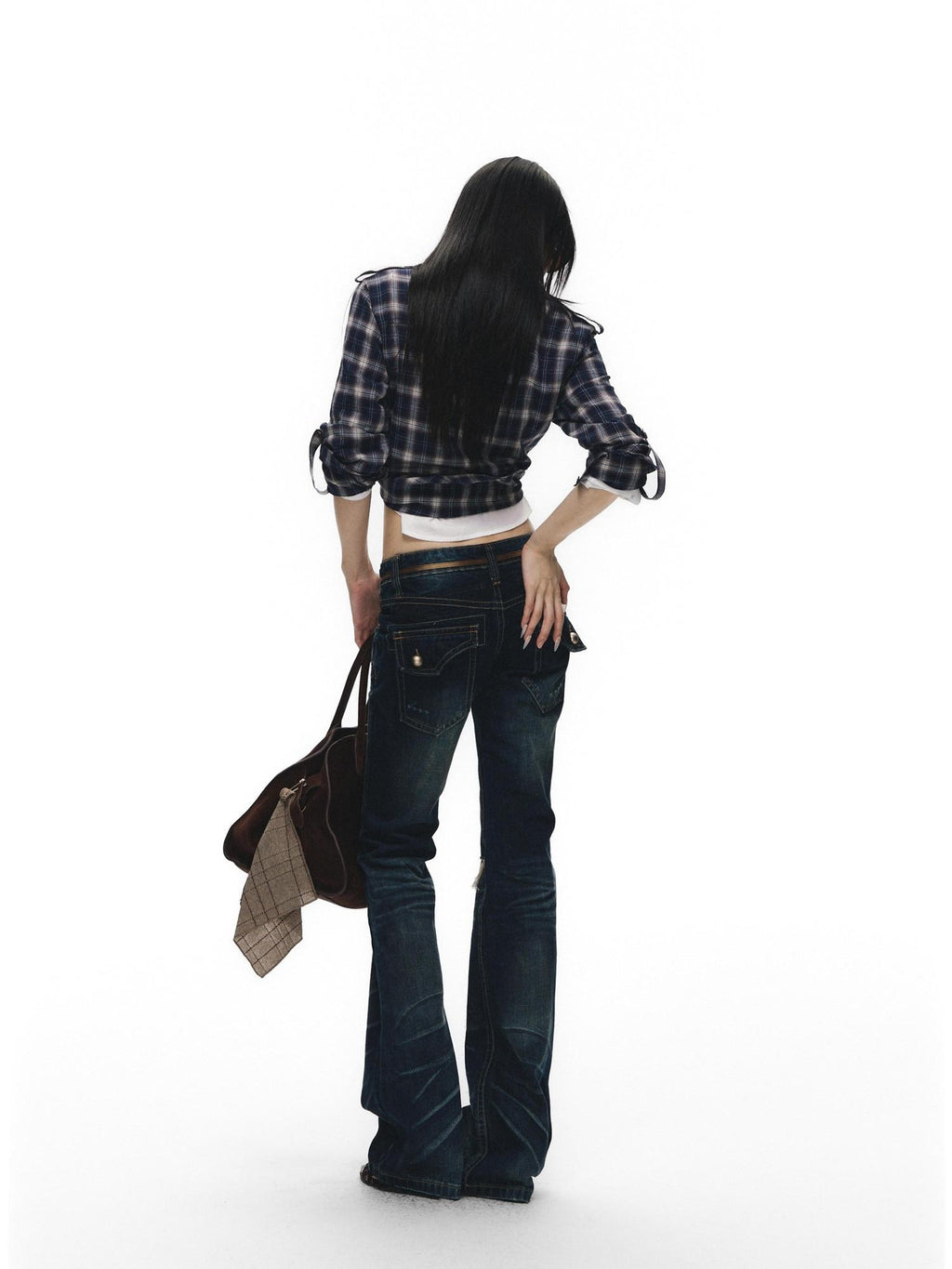 Fanptntox Vintage Washed Whisker Aged Ripped Low Rise Slim Women's Cotton Distressed Jeans