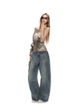 Fanptntox_Washed_Spray_Back_Waist_Cutout_Swoop_Women's_Cotton_Barrel-leg_Jeans_1011519611552_MISSTT