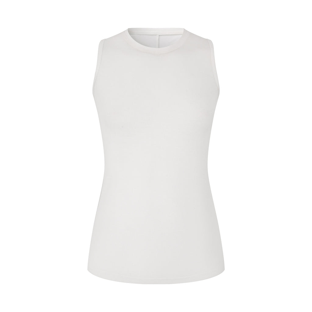 Fanptntox_White_Cross_Back_Round_Neck_Slim_Fit_Women's_Polyester_Tank_Tops_734546515009_MISSTT