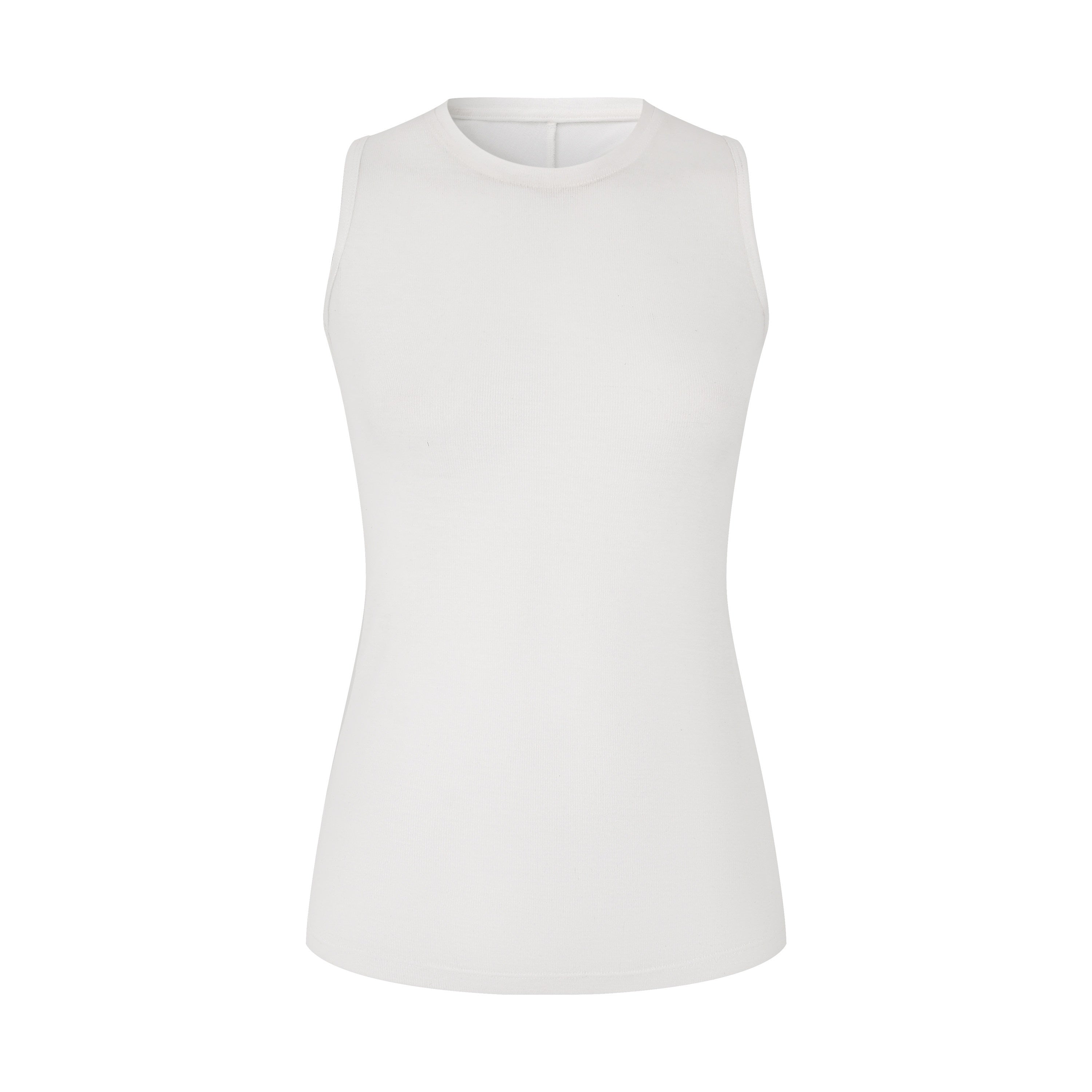 Fanptntox_White_Cross_Back_Round_Neck_Slim_Fit_Women's_Polyester_Tank_Tops_734546515009_MISSTT