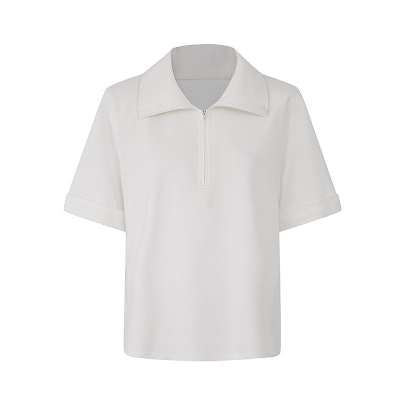 Fanptntox_White_High_Neck_Padded_Shoulder_Raw_Hem_Women's_Cotton_Oversized_T-shirts_723901433118_MISSTT