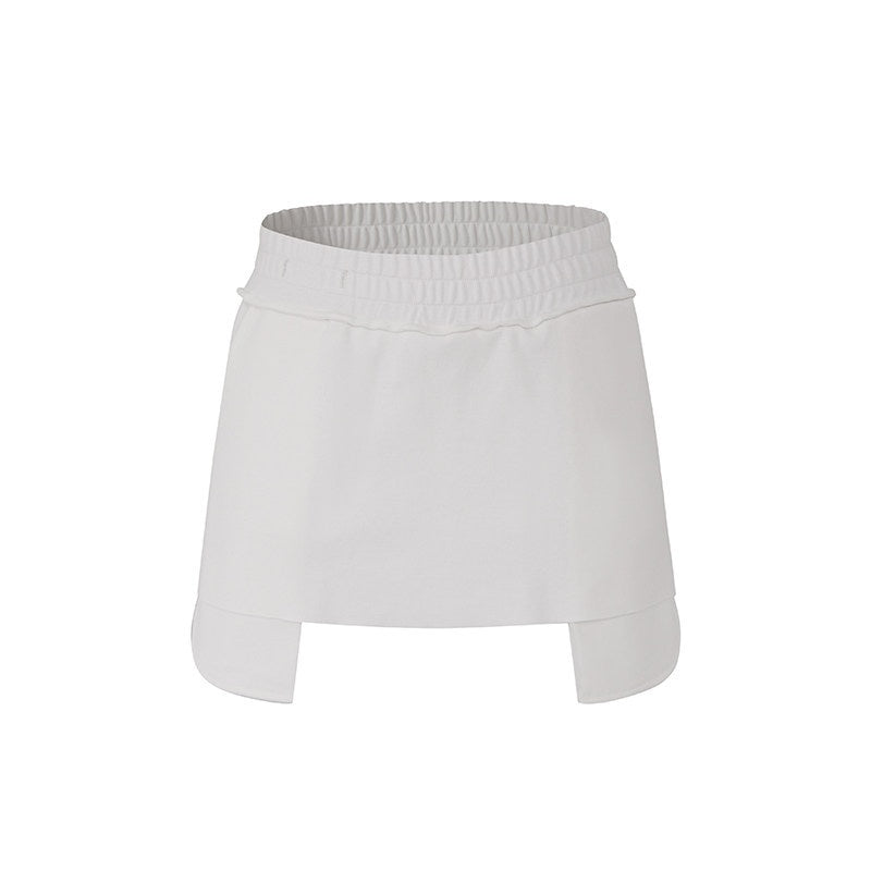 Fanptntox_White_High_Neck_Padded_Shoulder_Raw_Hem_Women's_Cotton_Oversized_T-shirts_723901433118_MISSTT