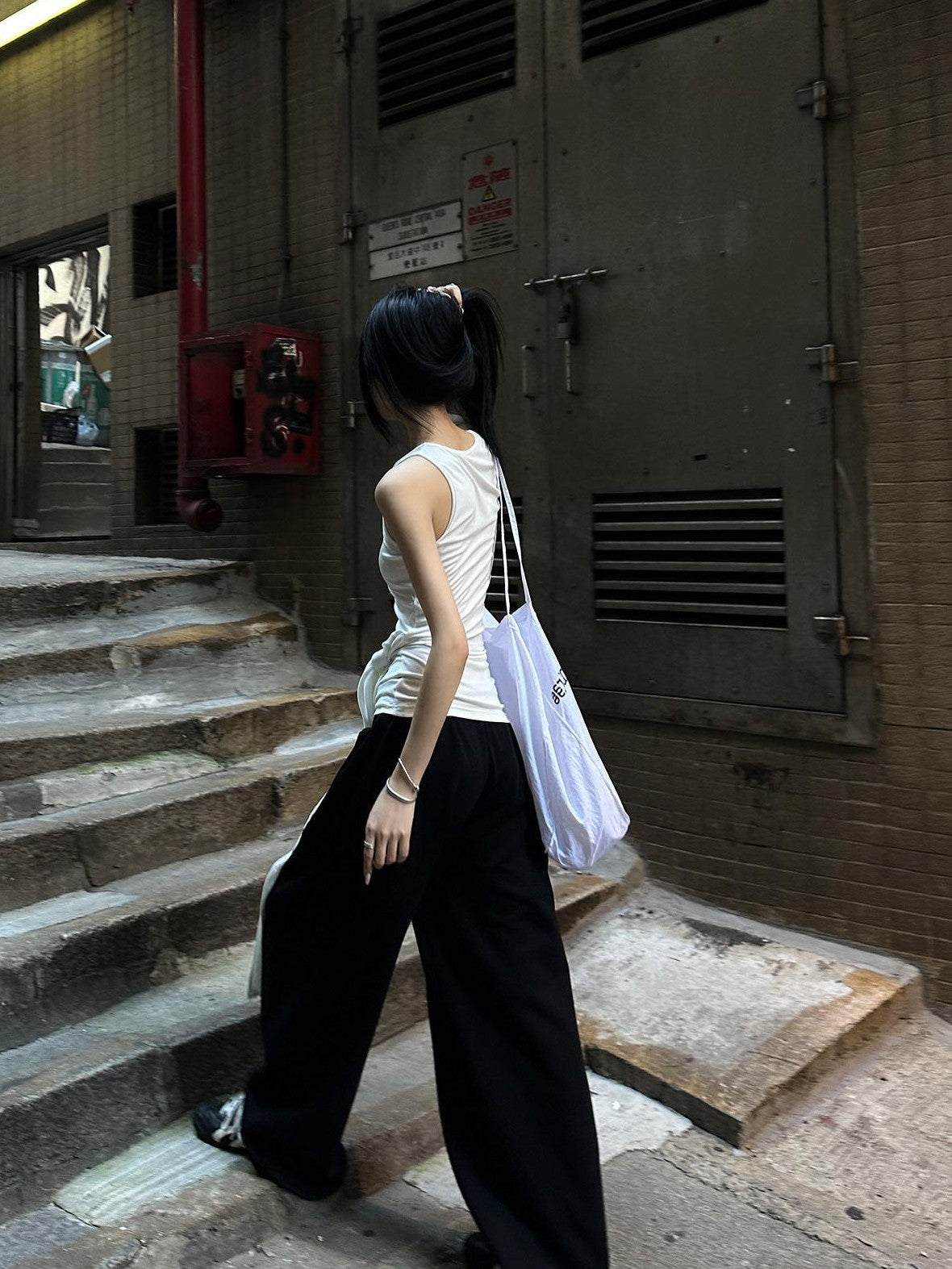 Fanptntox White Tie Waist Sheer Racerback Slim Fitted Women's Tank Tops