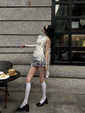 Fanptntox Zebra Print Slimming High Waist Hip Hugging Women's Mini Skirts
