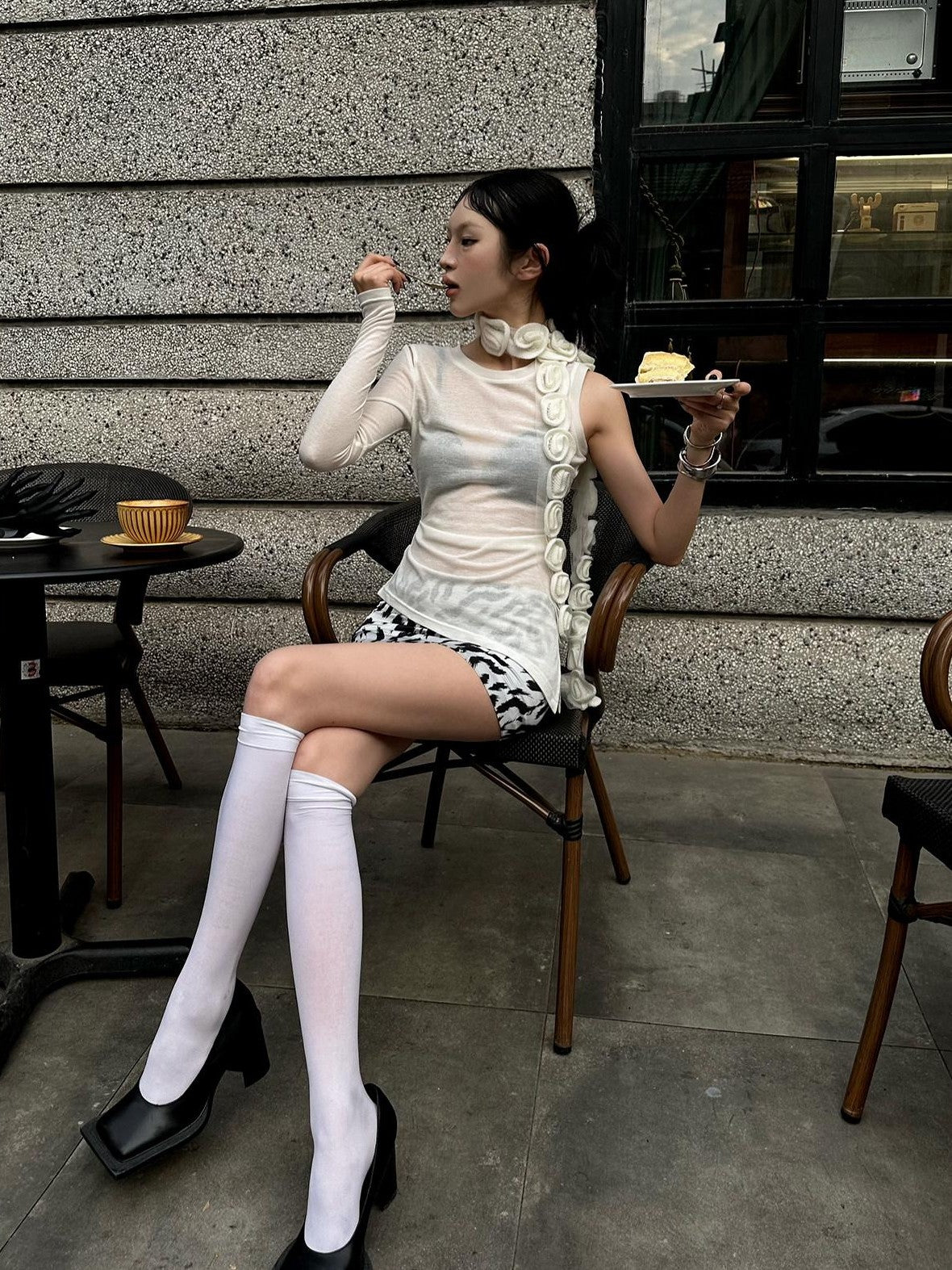 Fanptntox Zebra Print Slimming High Waist Hip Hugging Women's Mini Skirts