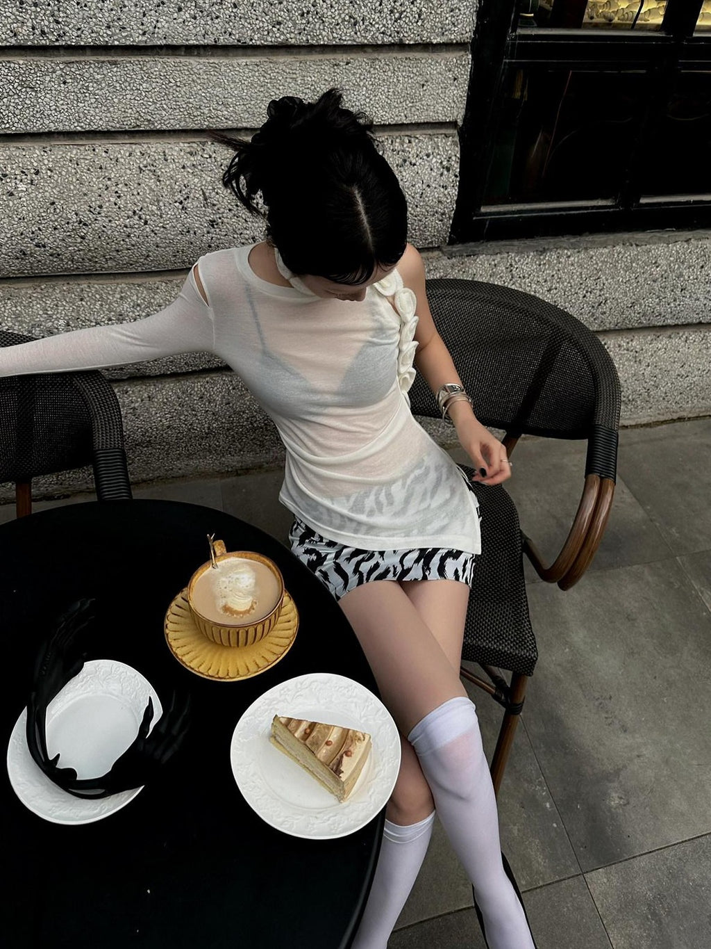 Fanptntox Zebra Print Slimming High Waist Hip Hugging Women's Mini Skirts