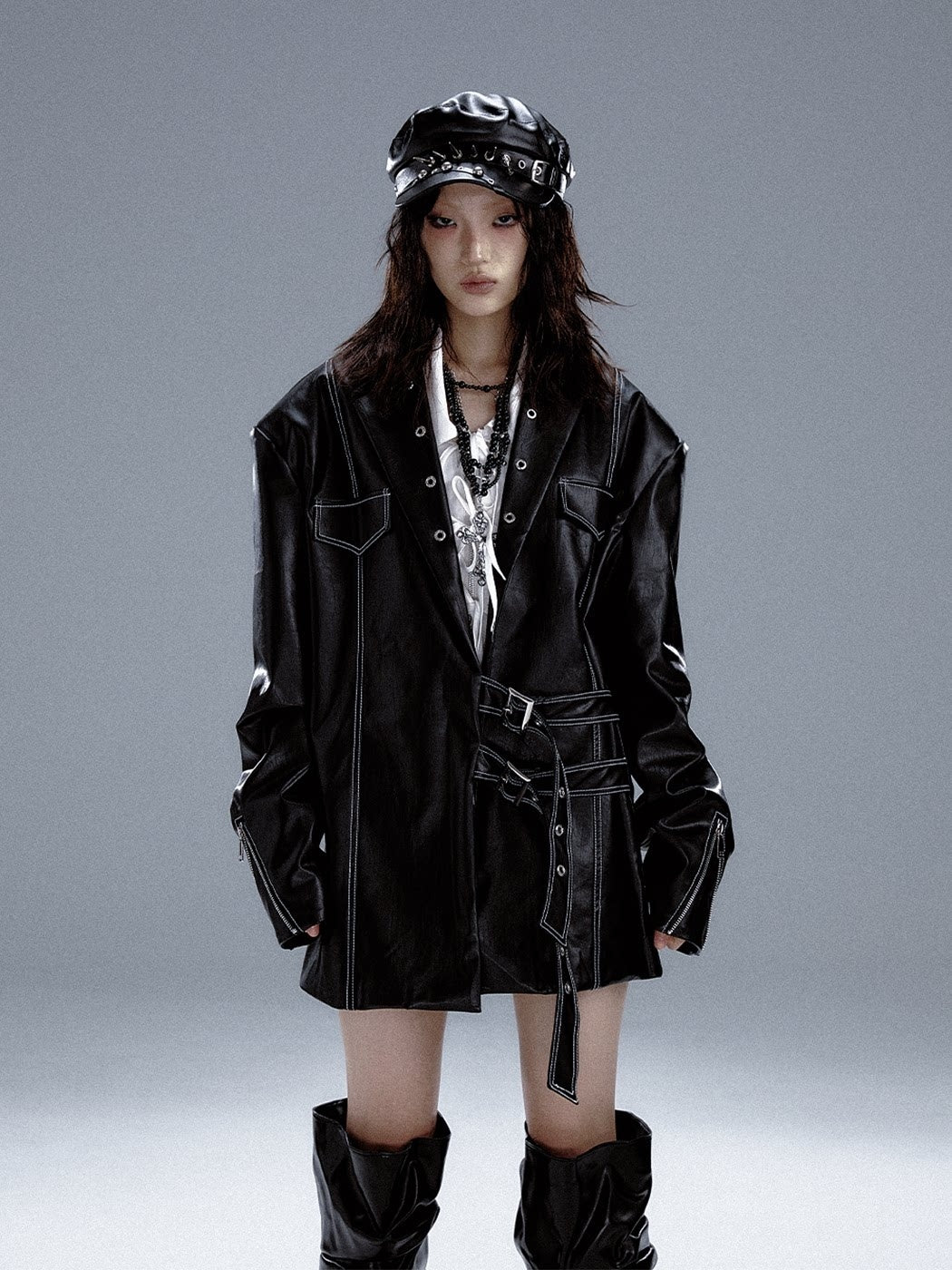 Frustration_Garden_Asymmetric_Pu_Oversized_Blazer_Collar_Street_Longsleeve_Black_Leather_Jackets_MISSTT