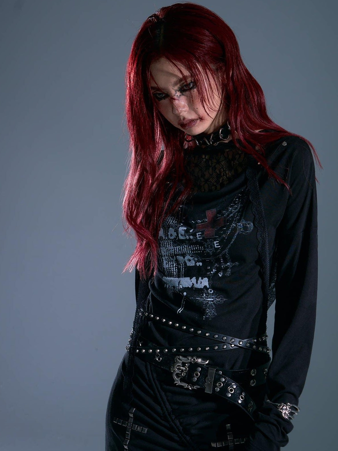 Frustration Garden Breathable Stretch Knit Punk Asymmetric Hooded Fitted Street Casual Mini Dresses
