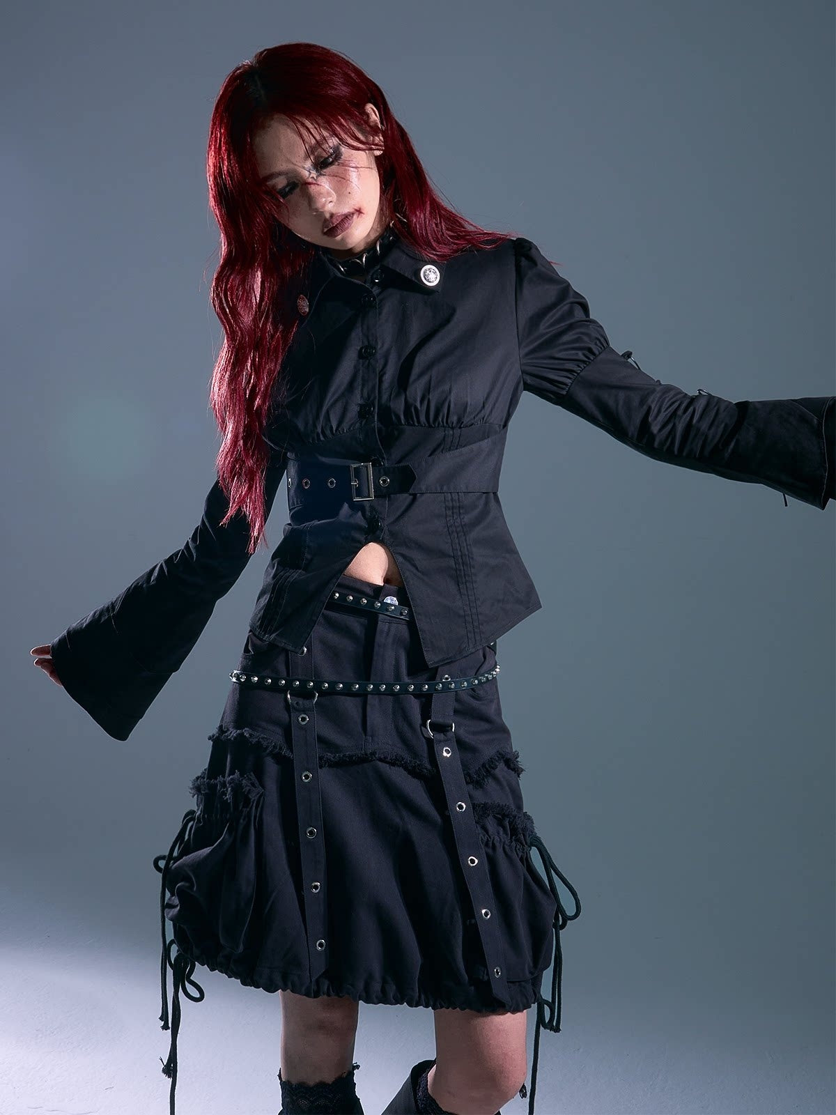 Frustration_Garden_Drawstring_Pocket_Punk_Bubble_Shape_Mid_Waist_Casual_City_Campus_Mini_Skirts_MISSTT