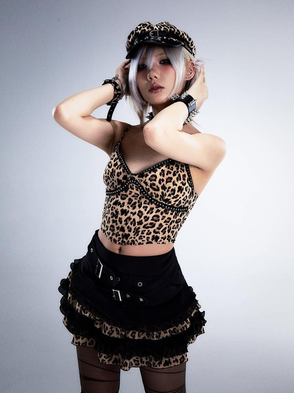 Frustration Garden Edgy Rocker Asymmetric Patchwork Ruffle Aline Women Black Mini Skirts