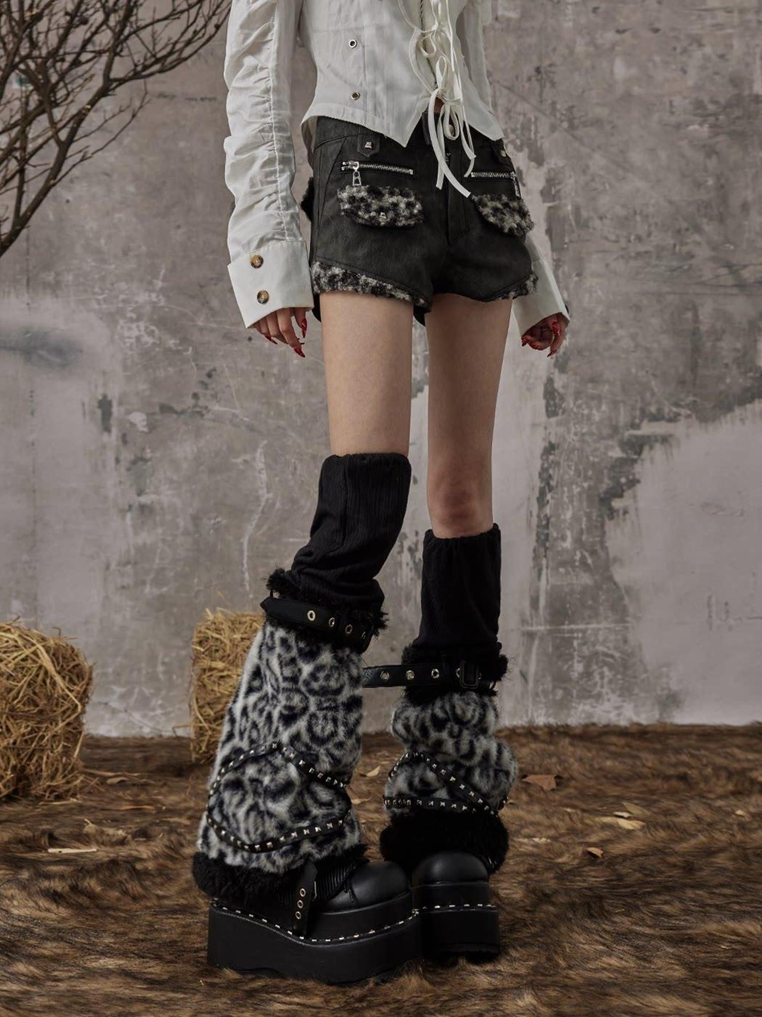 Frustration Garden Extra Thick Warm Leopard Print Slouchy Sock Sleeve For Women Leg Warmers
