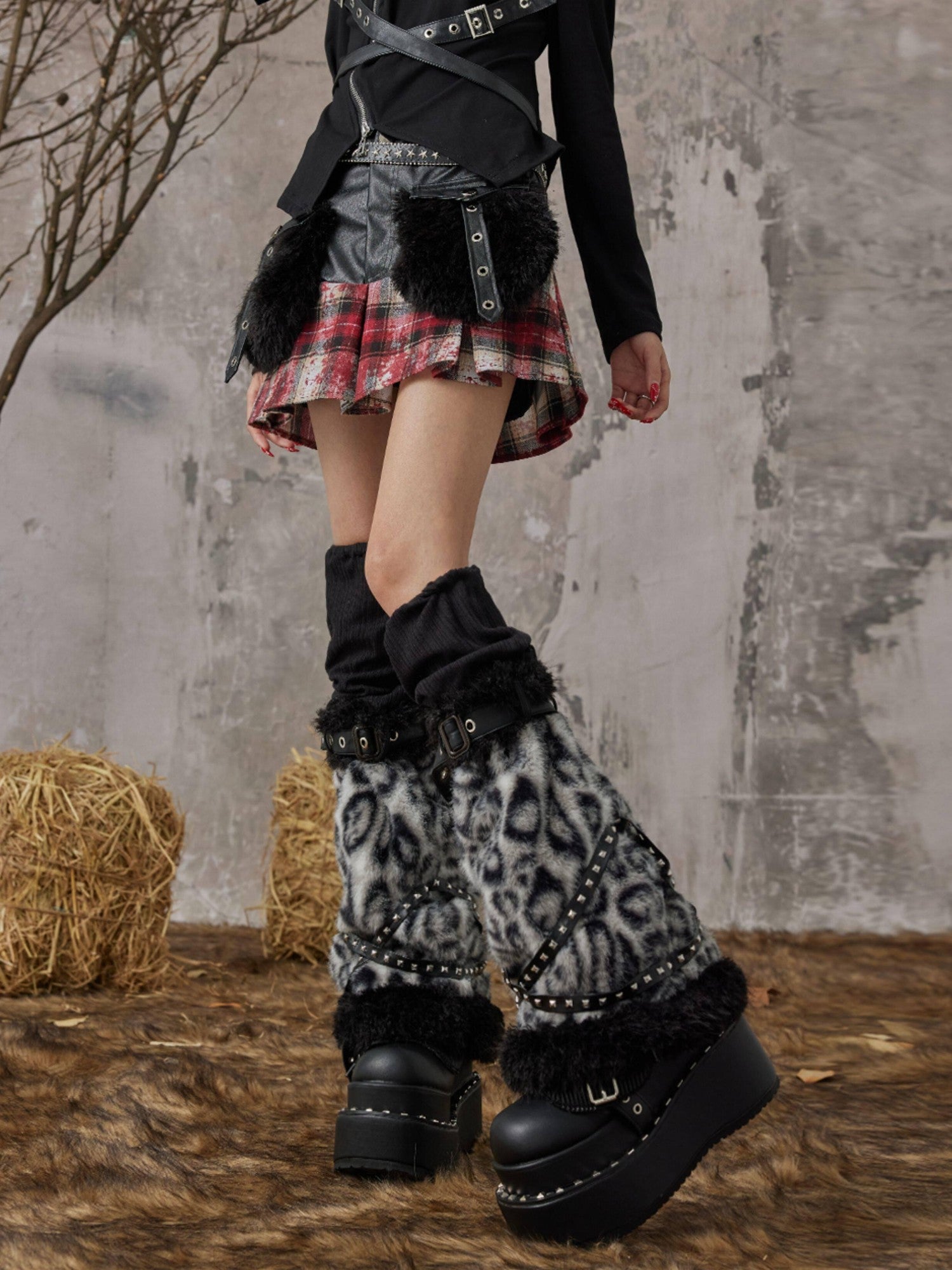 Frustration Garden Extra Thick Warm Leopard Print Slouchy Sock Sleeve For Women Leg Warmers