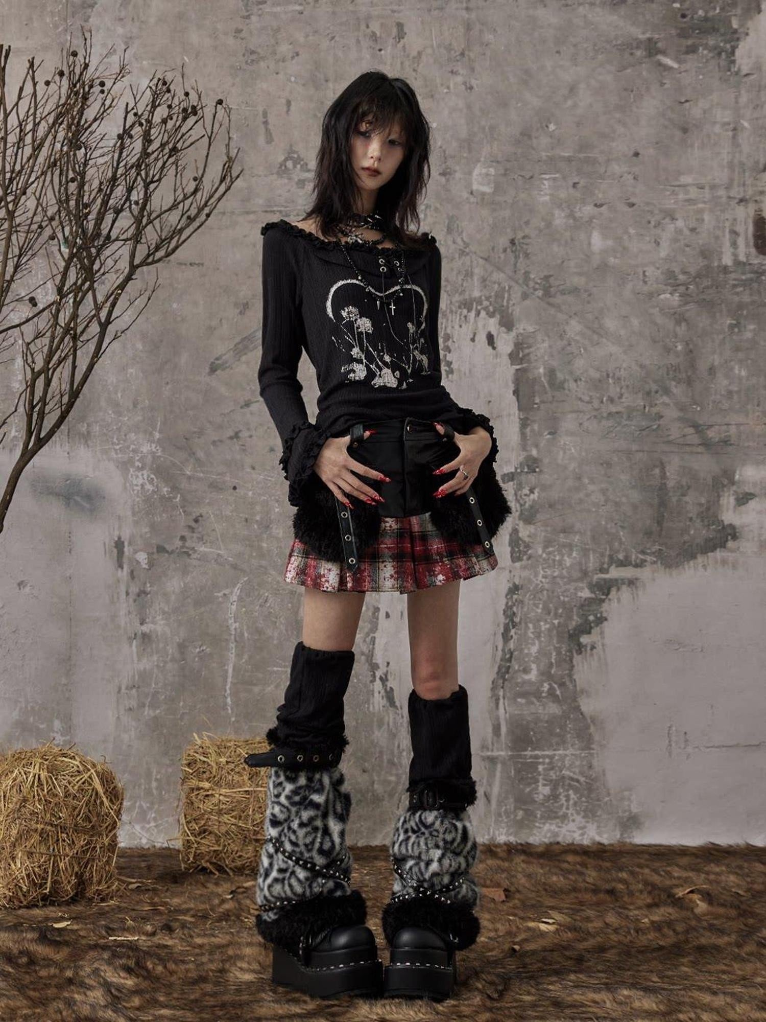 Frustration Garden Extra Thick Warm Leopard Print Slouchy Sock Sleeve For Women Leg Warmers