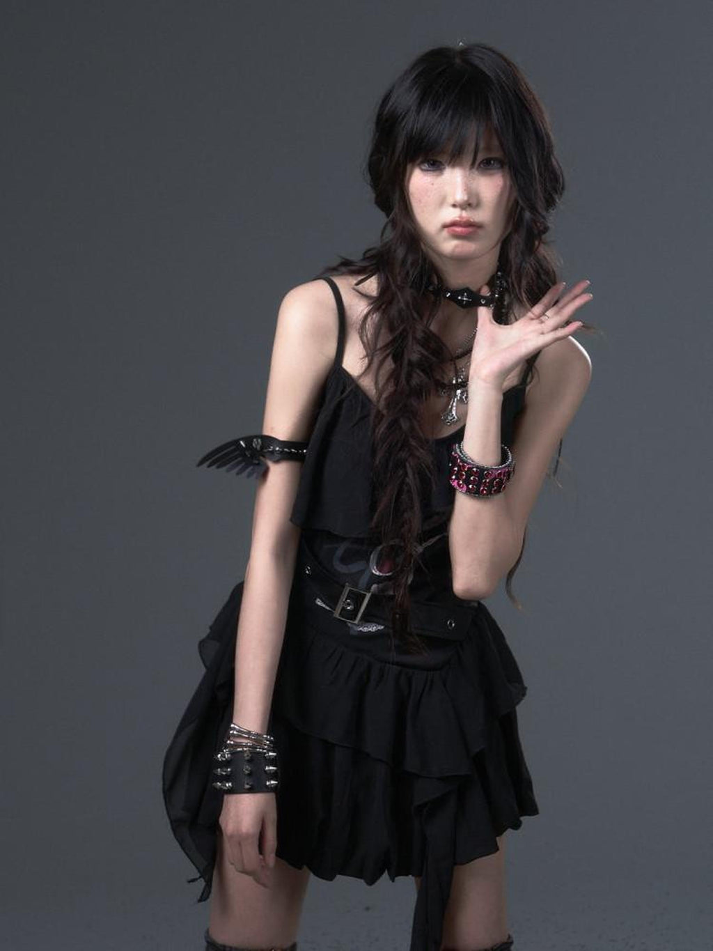 Frustration Garden Flirty Sweet Sultry Printed Black A Line Camisole Casual Slip Mini Dresses