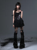 Frustration Garden Flirty Sweet Sultry Printed Black A Line Camisole Casual Slip Mini Dresses