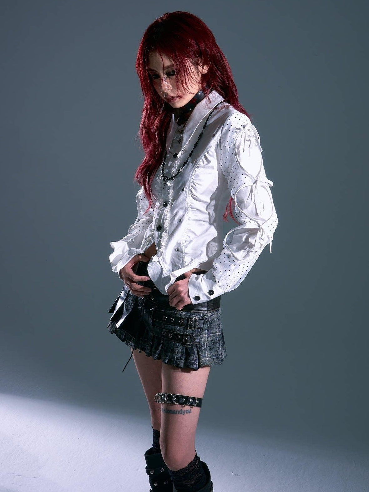Frustration Garden Lined Distressed Pu Punk Low Waist A Line Asymmetric Buttons Black Mini Skirts