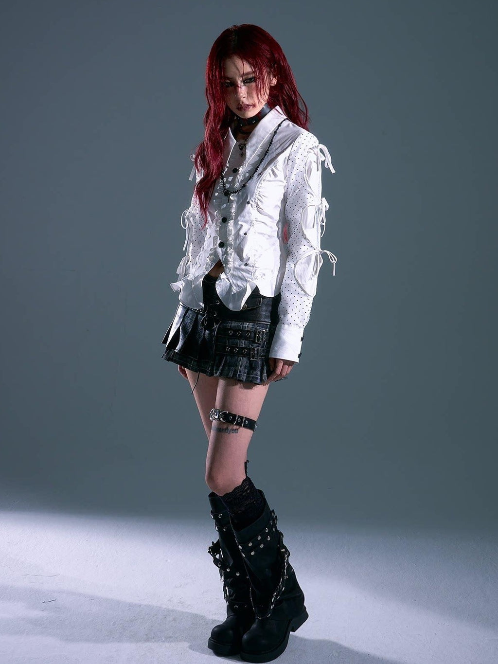 Frustration Garden Lined Distressed Pu Punk Low Waist A Line Asymmetric Buttons Black Mini Skirts