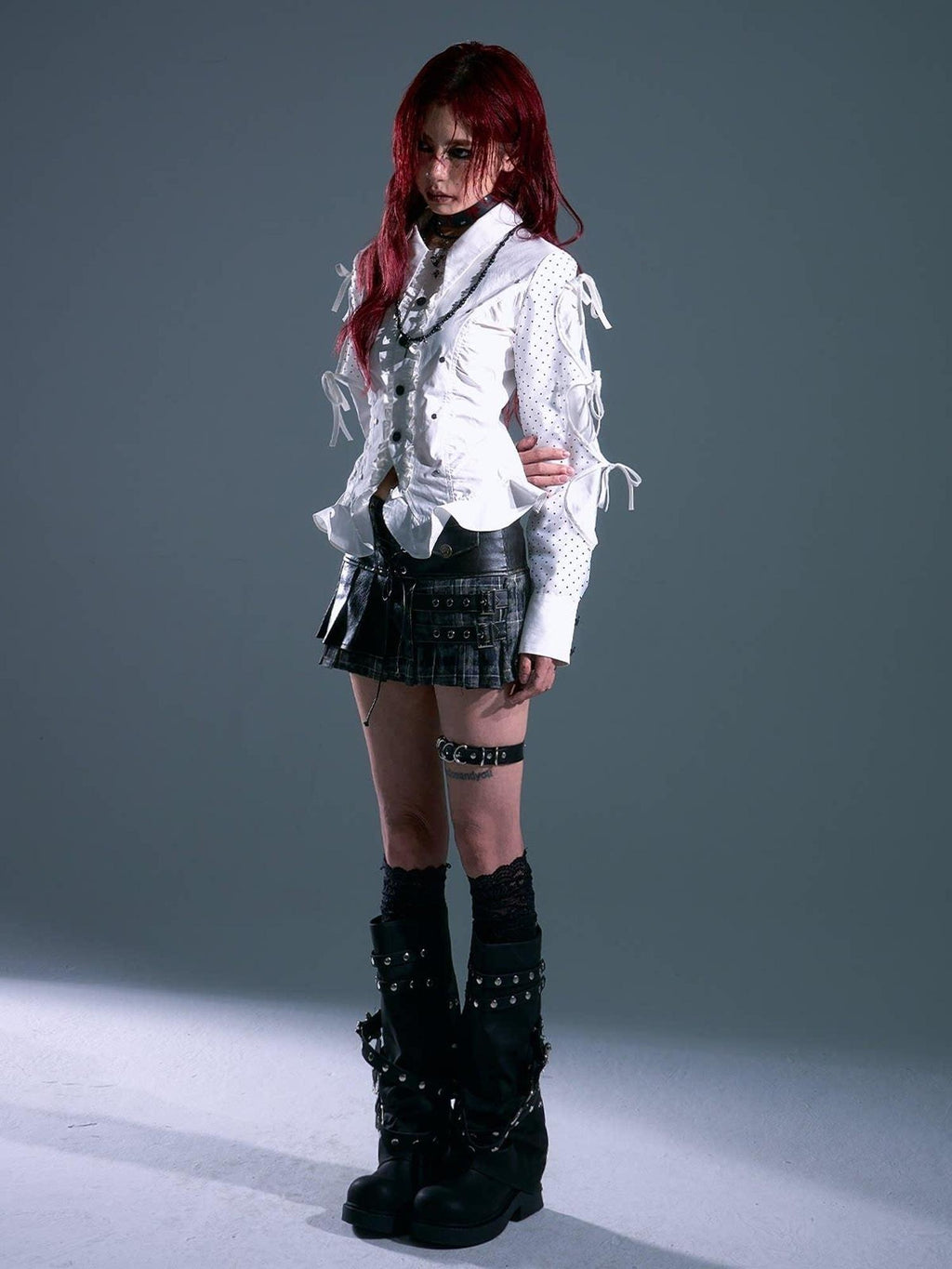 Frustration Garden Lined Distressed Pu Punk Low Waist A Line Asymmetric Buttons Black Mini Skirts