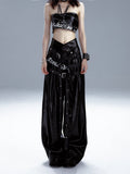 Frustration_Garden_Original_High_Waist_Belted_Wide_Leg_Printed_Pu_Black_Women_Leather_Pants_MISSTT