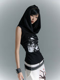 Frustration_Garden_Original_Ruching_Print_Slim_Fit_Cropped_Women_Black_Polycotton_Stretch_Tank_Tops_MISSTT