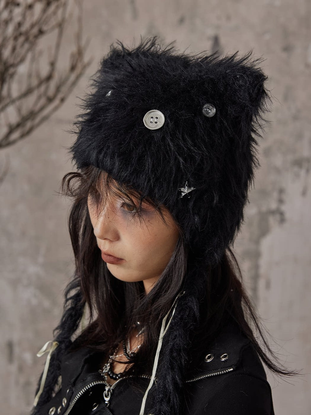 Frustration_Garden_Soft_Stretch_Brimless_Beanie_Unisex_Couples_Bow_Star_Black_Brown_Hats_MISSTT