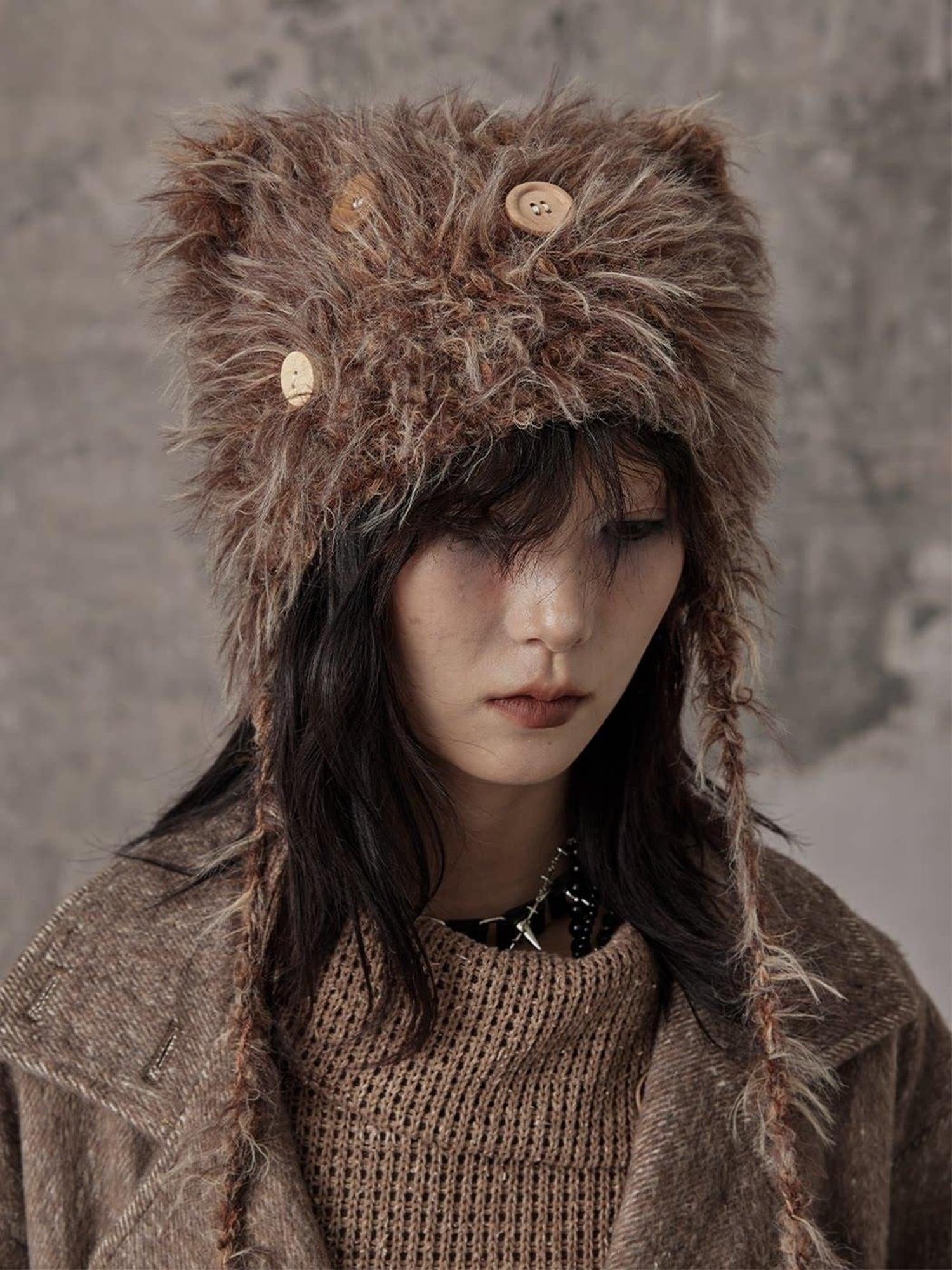 Frustration Garden Soft Stretch Brimless Beanie Unisex Couples Bow Star Black Brown Hats