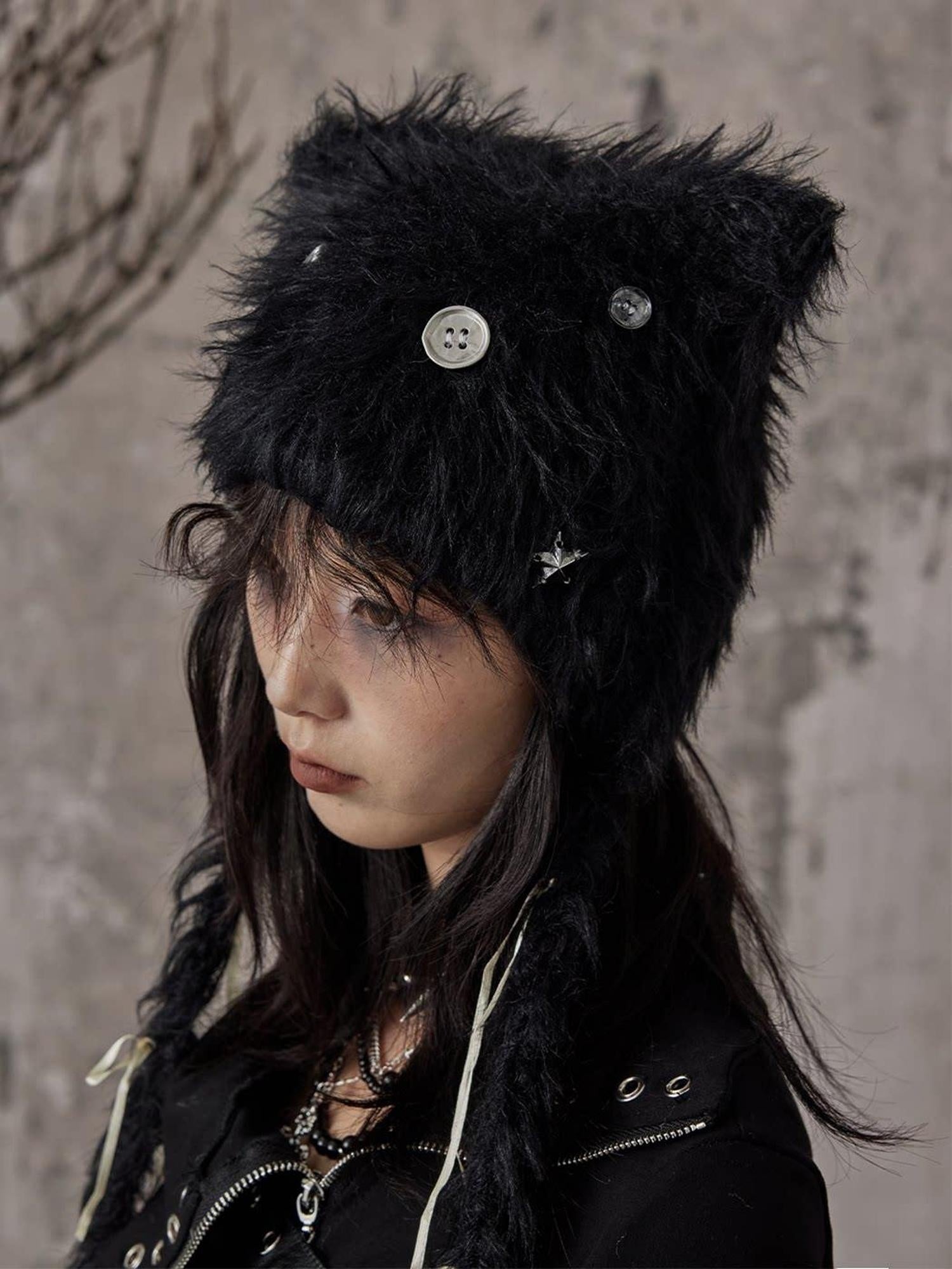 Frustration Garden Soft Stretch Brimless Beanie Unisex Couples Bow Star Black Brown Hats