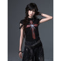 Frustration_Garden_Stretch_Cotton_Slim_Fit_Punk_Drawstring_Cross_Print_Women_Short_Sleeve_T-Shirts_MISSTT