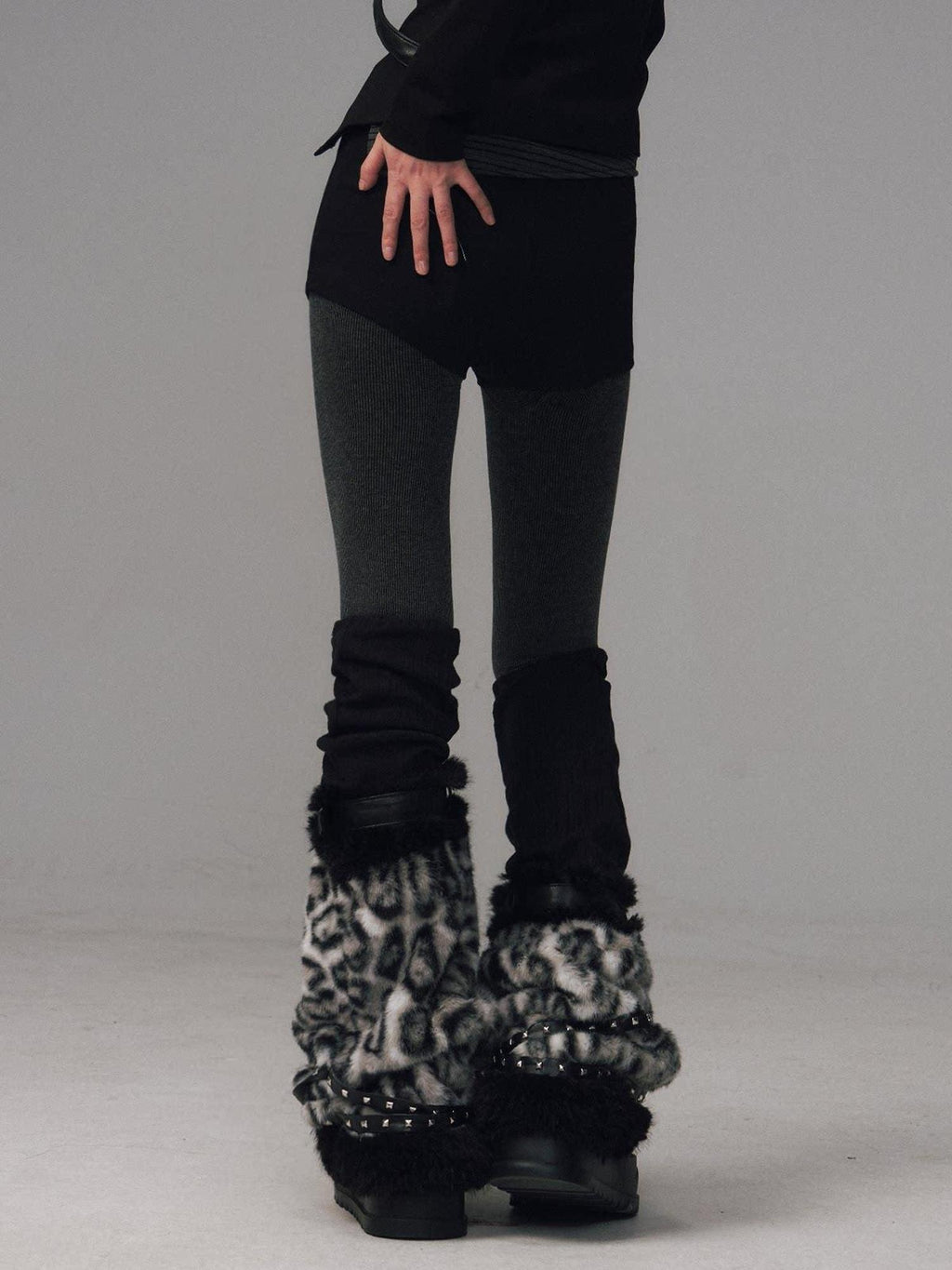 Frustration Garden Thermal Fleece Lined Long Tights Casual Young Women Polyester Blend Hosiery
