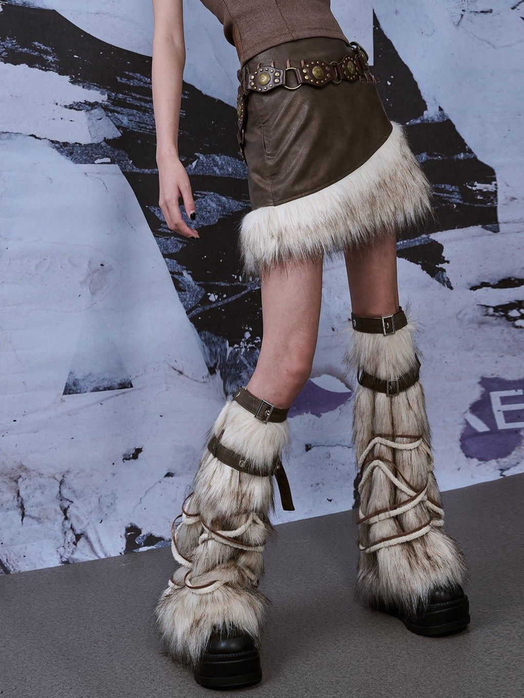 Frustration Garden Thick Leg Shaping Cream Polyester Unique Edgy Unisex One Size Leg Warmers