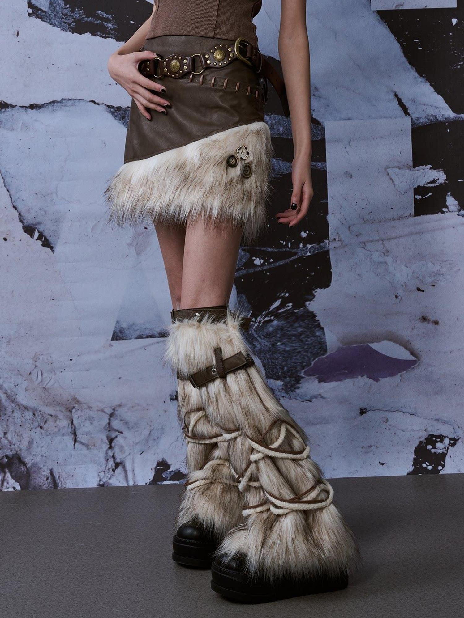 Frustration Garden Thick Leg Shaping Cream Polyester Unique Edgy Unisex One Size Leg Warmers
