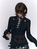 Frustration_Garden_Vintage_Slim_Fit_Ruffle_Tie_Button_Lapel_Bishop_Sleeves_Black_Women_Blouses_MISSTT