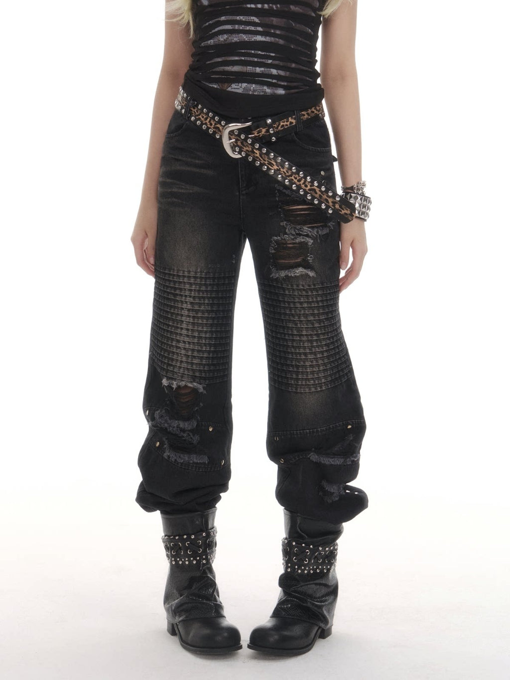 Frustration_Garden_Washed_Low_Waist_Ripped_Straight_Women_Black_Denim_Zip_Fly_Rigid_Straight_Jeans_MISSTT