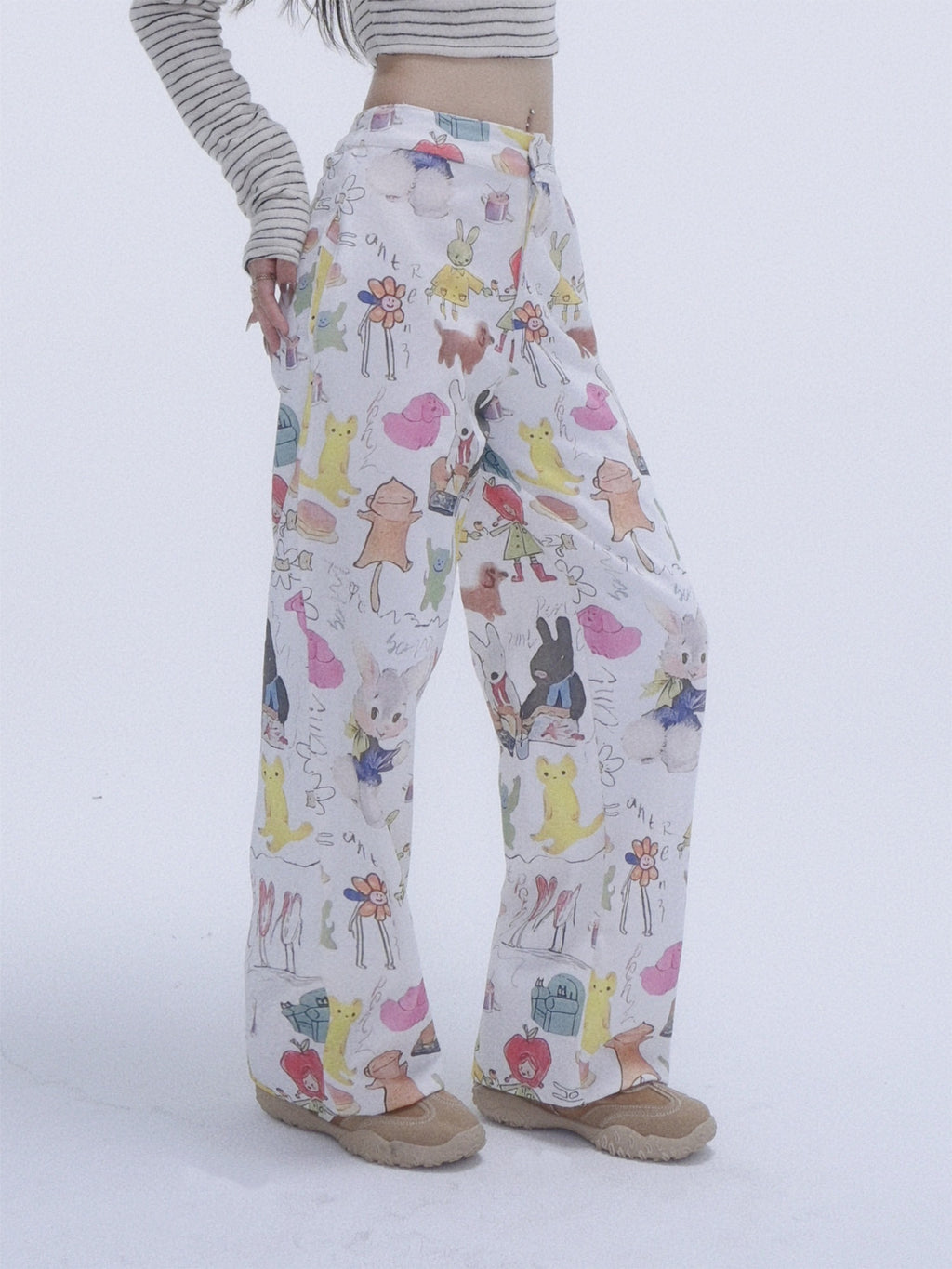 GGLOYDIUS_Animal_Cartoon_Print_High_Waist_Women's_Cotton_Wide-leg_Pants_956570855164_MISSTT