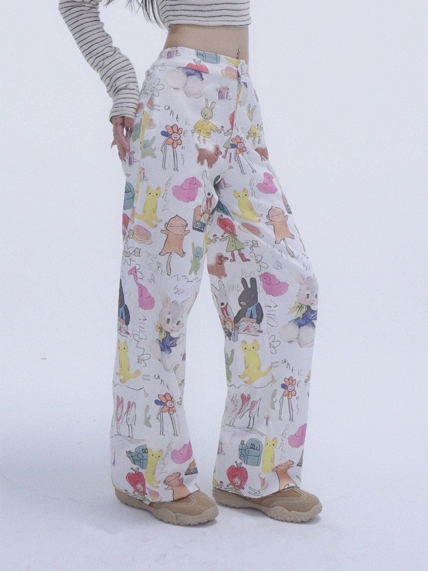 GGLOYDIUS_Animal_Cartoon_Print_High_Waist_Women's_Cotton_Wide-leg_Pants_956570855164_MISSTT