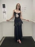 GGLOYDIUS Black Gothic Lace Cami Slim Women's Lace Matching Skirt Sets