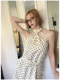 GGLOYDIUS_Off_White_Polka_Dot_Silver_Ring_Cinched_Waist_Women's_Cotton_Halter_Mini_Dresses_1025728128251_MISSTT