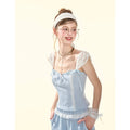 Girly_Fancy_Club_Ballet_Lace_Trim_Women's_Baby_Blue_Square_Neck_Sport_Top_&_Shorts_Sets_1037371583342_MISSTT