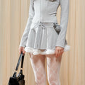 Girly_Fancy_Club_Ballet_Ruched_Hooded_Zip_Floral_Women's_Cotton_Blend_Matching_Skirt_Sets_892208063099_MISSTT