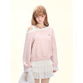 Girly_Fancy_Club_Balletcore_Polka_Dot_Patchwork_Cream_Pink_Lace_Trim_Asymmetric_Women's_Sweatshirts_977362949591_MISSTT