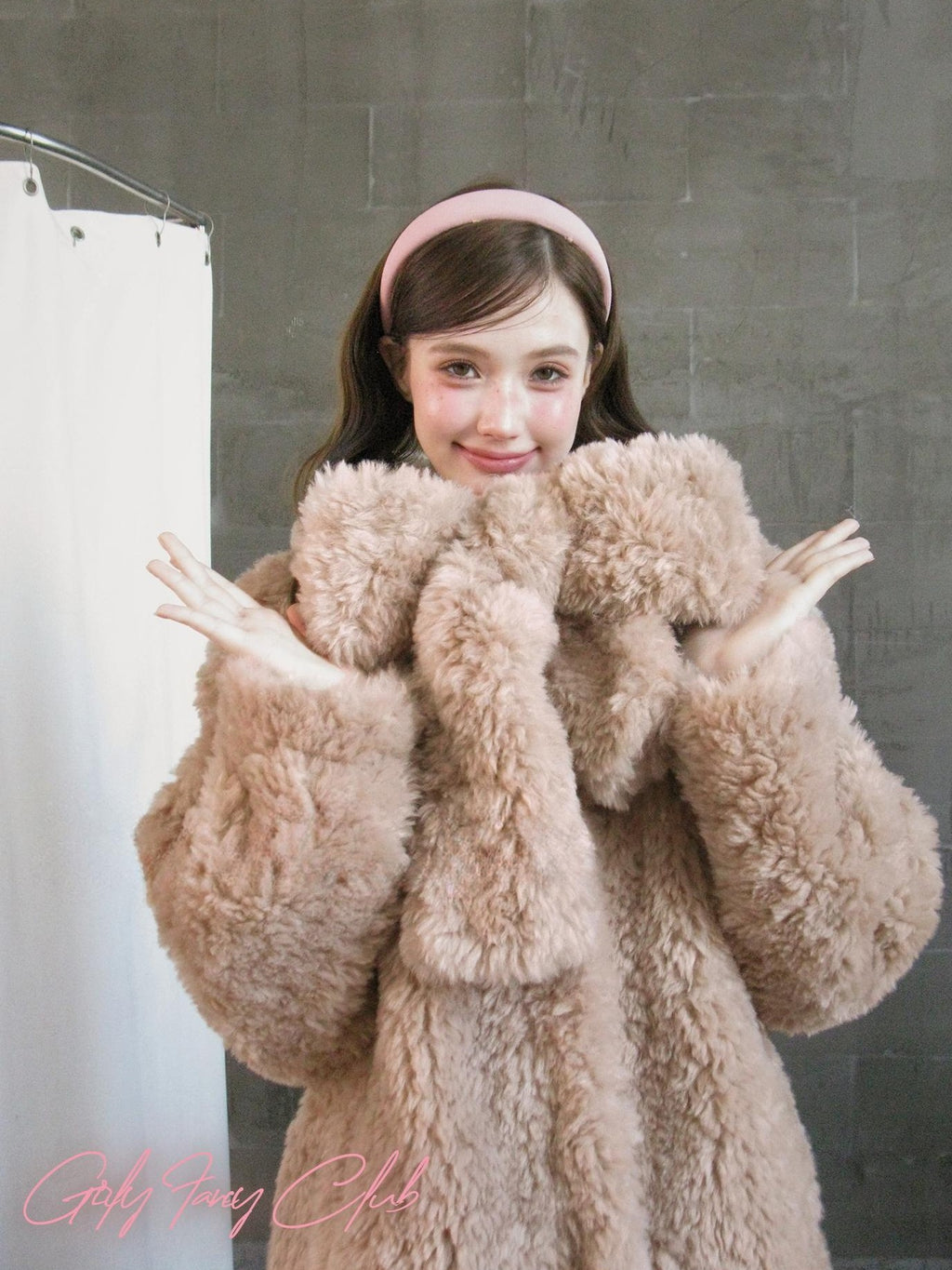 Girly Fancy Club Bear Ear Hooded Warm Loose Mid Length Women's Faux Fur Coats